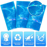 3 Pcs Iridescent Ocean Waves Tablecloths, 54 X 108 Inch Disposable Plastic Ocean Table Cloth, Water Print Tablecloths Ocean Table Cover For Beach Pool Sea Theme Party Decorations