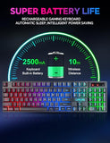 Wireless Gaming Keyboard, Rechargeable 104 Key Rainbow Led Light Up Keyboard For Pc Ps4 Ps5 Xbox One Laptop, Teclado Inalmbrico, Black (Wireless)
