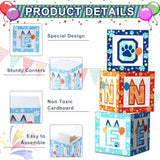 3-Pcs Blue Dog Paw 1st Birthday Balloon Boxes with 25 Balloons Set
