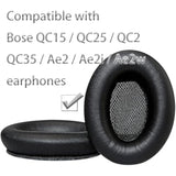 Replacement Ear Pads Compatible With Bose Quietcomfort 15/Qc25/Qc2/Qc35/Ae2/Ae2I/Ae2W/Soundlink Headphones, Earpads Cushions With Soft Protein Leather And Memory Foam (Black)