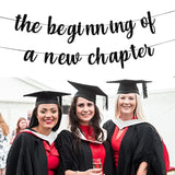 The Beginning Of A New Chapter Banner 2025 Graduation College Bound Sign For Trunk Party Book Club Decor Congratulations Decorations Farewell Party Decorations