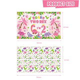 Dinosaur Birthday Party Supplies For 2 Year Old Girl, Two Rex Pink Dinosaur Dino Party Decorations For Girls Baby - Backdrop, Banner, Toppers, Cupcakes Wrappers, Balloons And Tablecloth