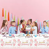 3 Pcs Pink Rose Gold Tablecloths, Disposable 54x108" Party Decoration