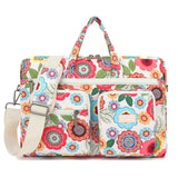 Muti-Pockets Laptop Sleeve Case Bag,Rebound Bubble Cushioned Laptop Shoulder Bag Fits Laptop 15.6 Inch-16 Inch (Red Flower)