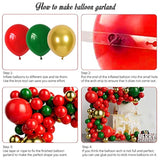 Red Green And Gold Balloon Garland Kit For Baby Shower, Wedding, Birthday, Graduation, Christmas Party Decoration