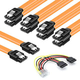 Sata Cables Iii, Ssd Data Cable 6.0 Gbps & Sata Power Splitter Cable 4 Pin To