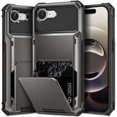 For Iphone 16E Wallet Case Hold 1 To 5 Credit Card Holder Flip Cover Slot Back Pocket Compartment Dual Layer Shockproof Bumper Anti-Scratch Protective Hard Shell For Iphone 16E Broze Gunmetal