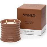 Tobacco, Vanilla & Amber Luxury Scented Candle - 8Oz Handmade Ceramic Jar Candle - 50Hr Clean Burn, 100% Non-Toxic Soy Wax, Aesthetic Home Decor Winter Gift For Men & Women - Oud & Sandalwood