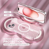 Iphone 15 Plus Clear Glitter Case With Magnetic Magsafe & Screen Protectors