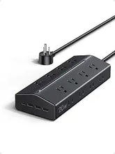 Surge Protector Power Strip 16 Outlets 4 USB Ports USB C 5FT Flat Plug 20W PD UL Listed