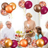 80Pcs Fall Balloons Burnt Orange Gold Coffee Confetti Arch Garland Kit