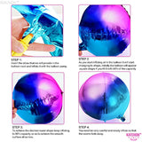 Metallic Purple Galaxy Balloons: 4D Round Foil Party Decor