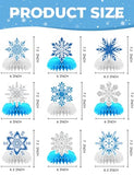 Winter Wonderland Decorations, 9Pcs Snowflake Honeycomb Table Centerpieces in Blue and White, Snowflake Table Decorations for Christmas Party, Baby Shower, Birthday, Holiday Events