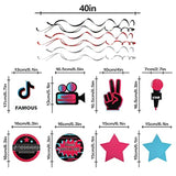Tic Tok Music Party Decoration Kit - 30 Pcs Foil Ceiling Hanging Swirls Streamers Perfect For Music Happy Birthday Party Gift Decorations Sign.