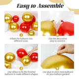 132Pcs Red And Gold Balloon Arch Kit, Red And Gold Balloons With 22Inch Foil Balloons Gold Confetti White Latex Balloons For Wedding Valentine'S Day Engagement Anniversary Birthday Party Decorations