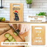 Black Cat Meowy Cutting Board - Merry Christmas Bamboo For Kitchen
