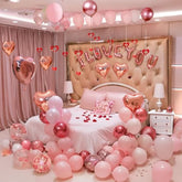 Valentines Balloons Kit I Love You Balloons For Anniversary 353Pcs Rose Gold Heart Balloon And Rose Petals Set Anniversary Proposal Mothers Day Wedding Romantic Decorations Special Night