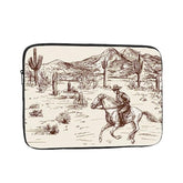 Wild West Desert Cowboy 15 Inch Portable Laptop Sleeve Compatible With Macbook Air Notebook Computer Case For Men Women College School Students