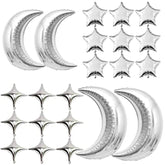 54Pcs Star and Moon Foil Balloons Set for Baby Shower, Wedding, Birthday Decor