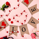 4 Pieces Valentines Day Banner Decoration Love Burlap Banner Felt Ball