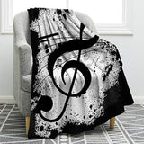 Music Note Throw Blanket for Adults and Kids Home Bed Couch Decor
