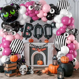 Halloween Balloon Garland Kit: Black, Pink, Bat & Spider Decor