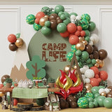 146pcs One Happy Camper Balloon Arch Kit with Campfire Balloon for Party Decor