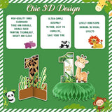10pcs Wild One Safari Honeycomb Centerpieces for Boys/Girls Jungle Party Decor