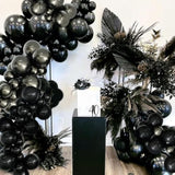 125pcs Black and Dark Grey Balloon Arch Kit for Birthday, Wedding, and Events