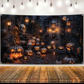 XtraLarge Spooky Halloween Backdrop 72x44 Inch Pumpkin Banner Party Decoration