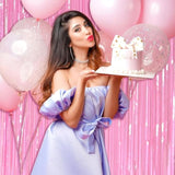 Pastel Pink Foil Fringe Curtains Tinsel Streamer Party Backdrop