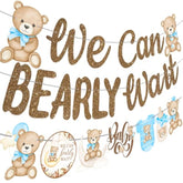We Can Bearly Wait Banners Bear Baby Shower Banner Teddy Bear Baby Shower Decorations 3Pcs We Can Bearly Wait Baby Shower Decorations For Boy Bear Birthday Party Supplies