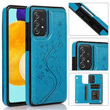 Phone Case For Samsung Galaxy A53 5G 2022 With Tempered Glass Screen Protector Card Holder Wallet Cover Stand Flip Leather Cell Accessories Gaxaly A53 G5 Galaxies 53A Sm A536U Cases Women Men Blue