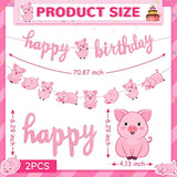Pig Party Decoration Set: Balloons & Banner - Farm Theme Birthday