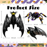 4Pcs Halloween Foil Balloons - 2 Giant Spiders & 2 Bats for Party and Birthday Decorations