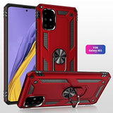 Heavy Duty Armor Case for Samsung Galaxy A51 4G Phone, 360 Metal Rotating Ring Kickstand Holder Magnetic Car Mount, Shockproof Full Body Cover with Anti-Fingerprint Soft Silicone Material, Blue