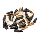 , 40 Pack Resin Toggle Buttons 2 X 4 Inch Two Holes Horn Tooth Shape R