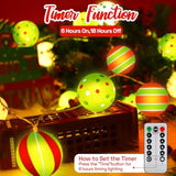 Christmas Light Decorations, 10Ft 20Led Christmas String Lights Battery Operated With Timer & 8 Lighting Modes Waterproo