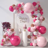 Rose Pink Balloon Garland Kit, 150Pcs Arch Kit Hot Pink Confetti Pink Metallic Latex Balloons For Wedding Engagement Birthday Party Decorations