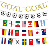 World Soccer Tournament2026 Flags Banner, 48 Team Flags Bunting, Soccer Bunting, GOAL Banner, Soccer Party Decorations for School, Office, Home, Stadium