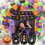 110Pcs Halloween Party Decorations - Banner, BOO Balloons, Swirls, Props & Gift Bags