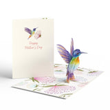 Happy Mothers Day Hummingbird Pop Up Card,5 X 7”, 3D Greeting Card For Mom Or Wife, Pop Up Mother'S Day Card, Happy Mother'S Day