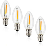 C7 Candelabra LED Light Bulbs E12 Chandelier Base Warm White 2700K Clear Bulbs 4 Pack