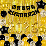 2026 Happy New Year Balloon Set with 32 Inch Numbers and 18 Inch Star