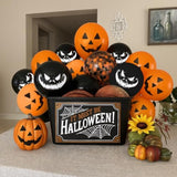 Halloween Balloon Set Black Orange Ghost Confetti Balloons for Spooky Horror Party Decor