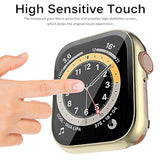 Miimall Compatible with Apple Watch 38mm Metal Case Cover Tempered Glass Screen Protector, Touch-Sensitive Anti-Scratch Shockproof Metal Bumper Cases Cover for Apple Watch 38mm Series 3 2 1(Gold)