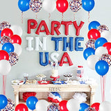 80 Pc Red, White, & Blue Latex Balloons w/ Confetti for 4th of July/Patriotic Decor