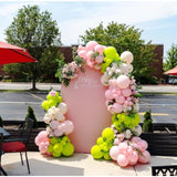 Pastel Pink And Lime Green Balloon Garland Arch Kit, 152Pcs Soft Pink Lime Green Cream White 18/10/5Inch Balloons For Baby In Bloom Spring Garden Fairy Party Baby Shower Decorations