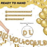 Pre Strung Who Said You Could Leave Banner Going Away Decorations Retirement Party 9.8 Ft Good Luck Sign Goodbye Garland For Retire Graduation(Glitter Champagne Gold)