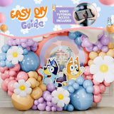 All-In-1 Blue Balloon Arch Kit With Bonus Bone & Daisy Balloons For Birthday Decoration Girl - Pastel Balloons Garland For Blue Party Decorations & Party Supplies - Puppy Party Decorations